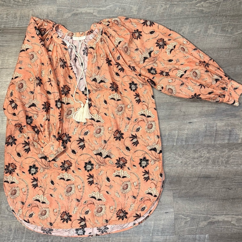 Ulla Johnson Women’s Biarrizt Tunic Floral Peach Mini dress Size M. - Picture 2 of 11